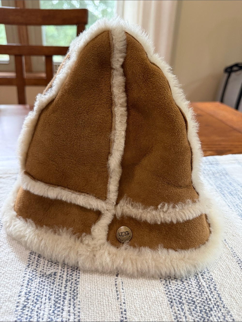 UGG Women’s Chestnut and White Shearling Beanie